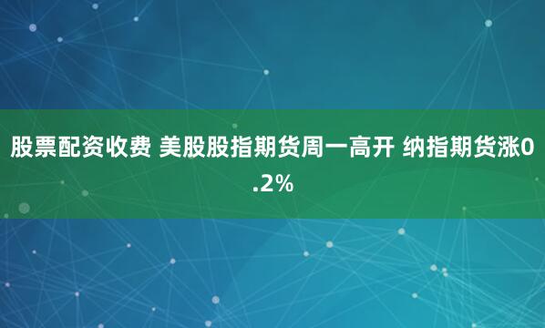 股票配资收费 美股股指期货周一高开 纳指期货涨0.2%